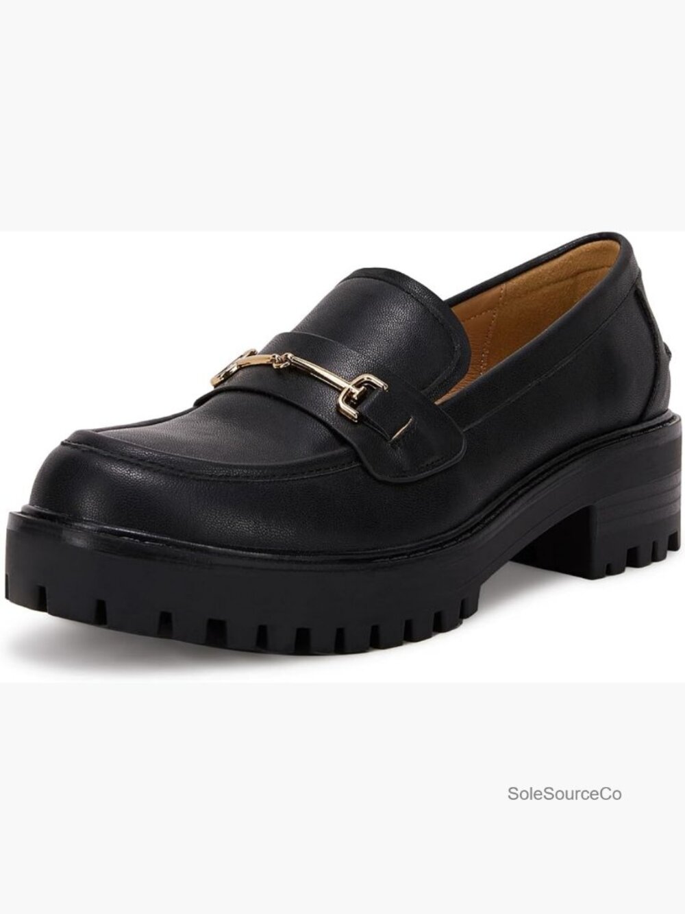 Platform Chunky Heel Loafers Slip on Business Casual Shoes Lug Sole Work Office